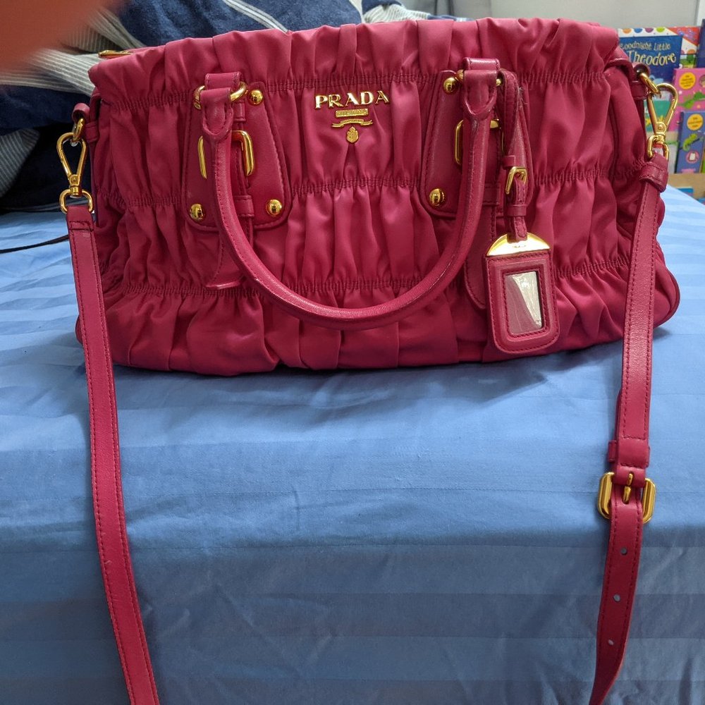 Prada hot pink handbag pocketbook purse